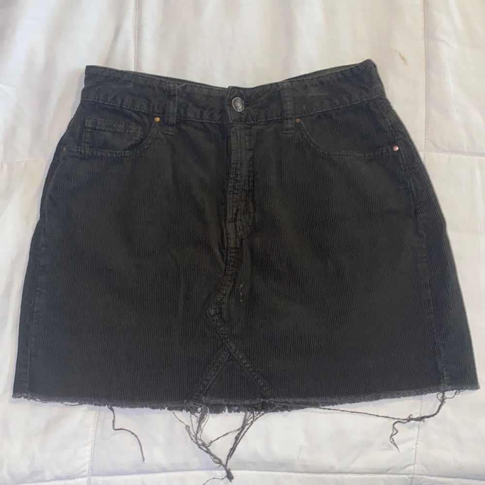 Army Green Corduroy raw hem Pacsun Skirt